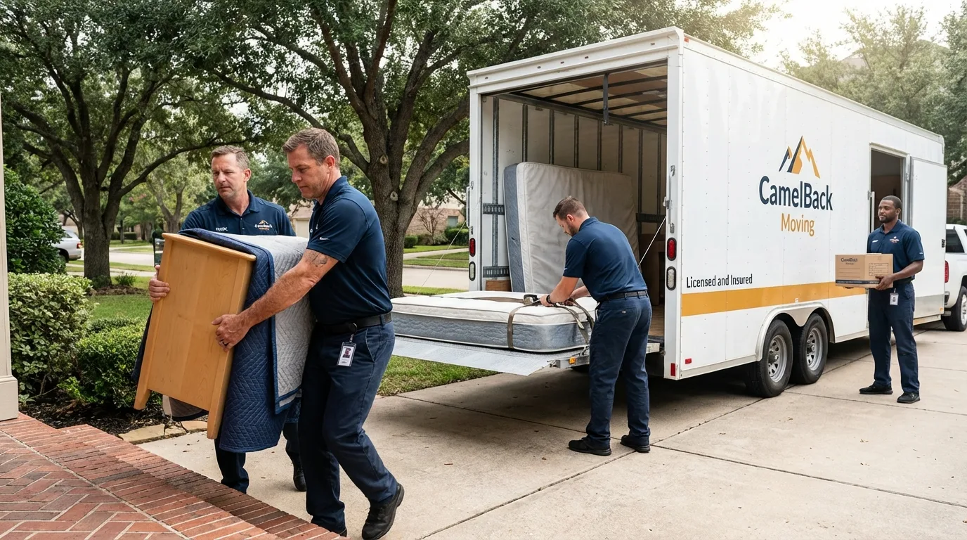 Crew loading residential truck for cross-state move from Wayne, NJ