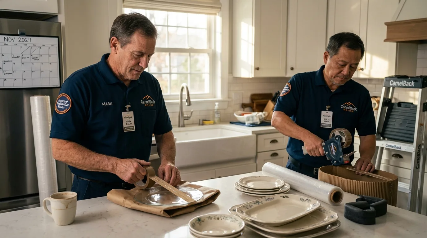 Professional crew packing kitchen dishware in Wayne, NJ